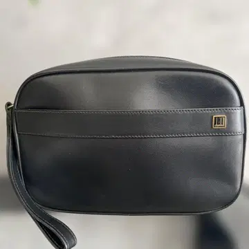던힐 블랙 가죽 클러치백
