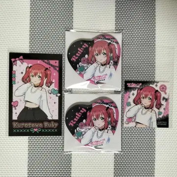 쿠로사와 루비 하트 캔뱃지 비주얼 카드 스티커 러브 라이브