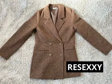 RESEXXY 브라운 더블 브레스트 자켓 FEER 사이즈