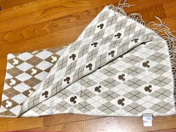 머플러 디즈니 리조트 미키 다이아 무늬 스톨 아가일 베이지