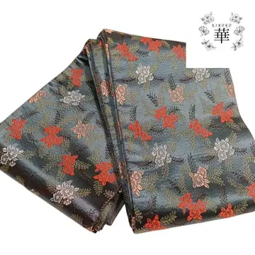 1390 화 반폭 오비 꽃 양 파랑 그린