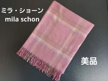 mila schon 체크 무늬 스톨 핑크 이탈리아 컨디션 최상