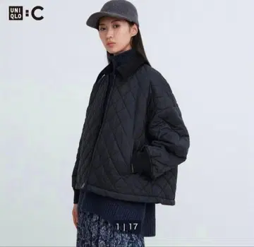 [ 새상품급 ] UNIQLO C 유니클로C 퍼프 테크 블루종 L 블랙