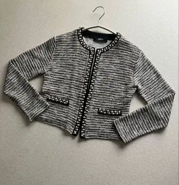 sallire (사리아) 펄 x 트위드풍 자켓