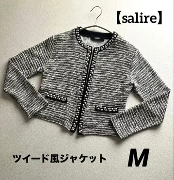 sallire (사리아) 펄 x 트위드풍 자켓