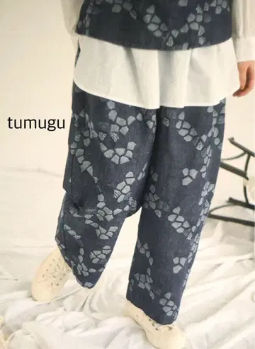 tumugu 츠무구 자카드 틴커 팬츠