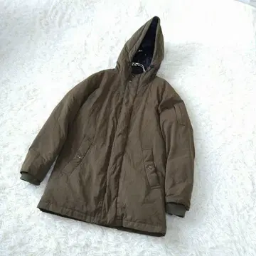 SENSE OF PLACE 후드 부착 모즈풍 다운 코트 M 카키 페더