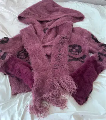 PinkPanther 착용 풀 집업 니트