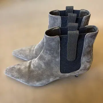 브루넬로쿠치넬리 스웨이드 앵클부츠 그레이 브라운 37