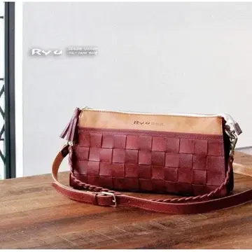 RYU 천연 가죽 뜨개질 디자인 백