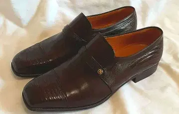 발리 로퍼 8E 브라운 리자드 가죽 신발 하프 러버