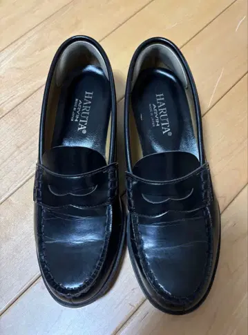 HARUTA 블랙 가죽 로퍼