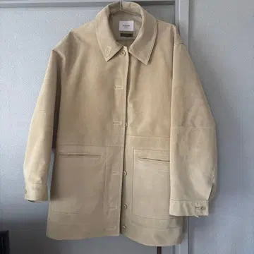 베이지 스웨이드 롱 자켓