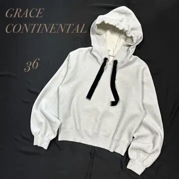 GRACE CONTINENTAL / 실버 라메 크롭 후드티 36