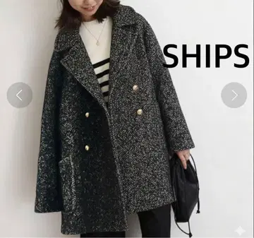 정가 49,500엔 SHIPS 쉽스 헤링본 P 코트