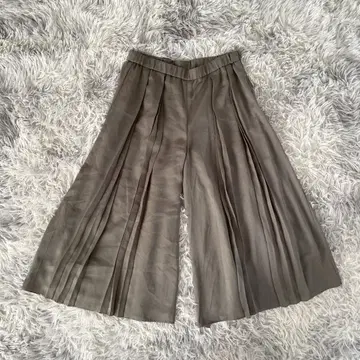 [ 자유구 ] 와이드 팬츠 가우초 팬츠 스카초 앵클 기장 안감 포함 카키