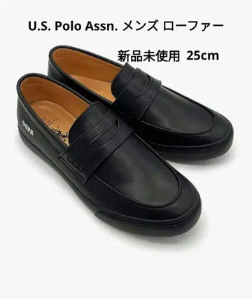 [ U.S. POLO ASSN. ] 인조 가죽 원 포인트 코인 로퍼