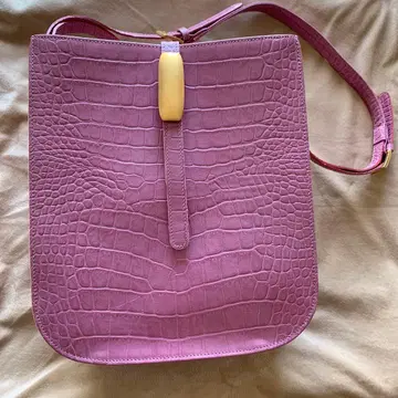 핑크 크로커다일풍 숄더백