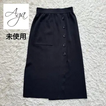 새상품급 미사용품 Aga 프론트 버튼 니트 타이트 스커트