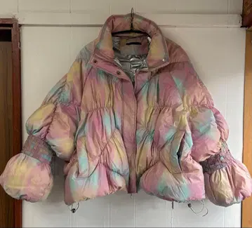 폴린느 브로 파스텔 컬러 볼륨 슬리브 다운 자켓