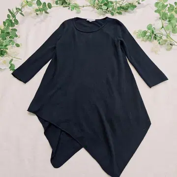 캐시미어 NEIMAN MARCUS 밑단 컷 디자인 블랙 S 상당