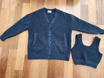 CLANE 네이비 뷔스티에 포함, 버튼 포함 가디건