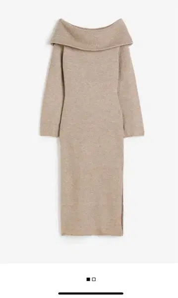 H&M 오프숄더 니트 원피스 롱 베이지 멜란지 XS