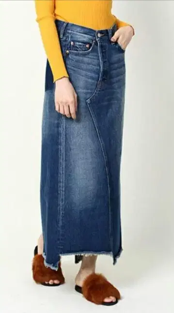 프릭스스토어 데님 롱 스커트