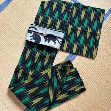 쇼와 레트로 다이쇼 로망 귀여운 야가스리 야하네 패턴 울 단기모노