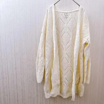 히피 로즈 [ L ] 아이보리 가디건 롱 기장