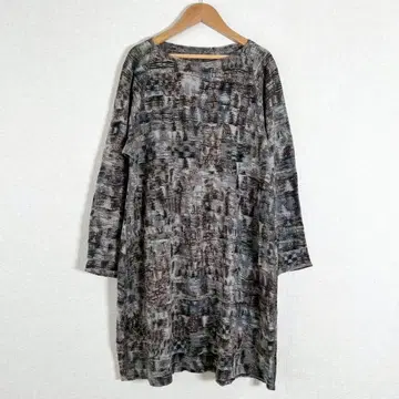 JURGEN LEHL 요건 레일 모자이크 패턴 기하학 패턴 니트 원피스