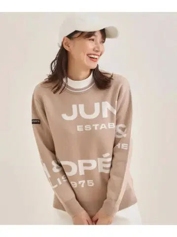 JUN &ROPE BIG 로고 그래픽 긴팔 니트 풀오버