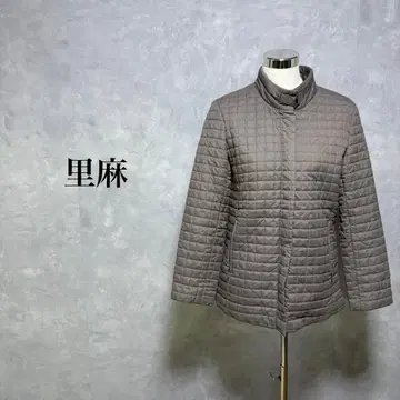 리넨 퀼팅 자켓 스탠드 카라 그레이지 M 4875N