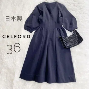CELFORD 일본제 블랙 입체 실루엣 원피스 36 블랙