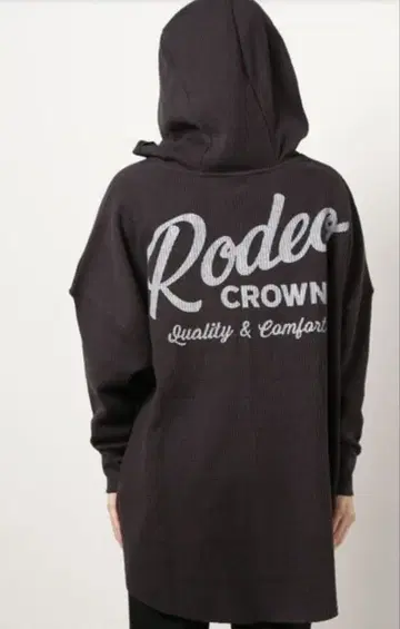 로데오 크라운즈 V넥 와플 롱 후드티