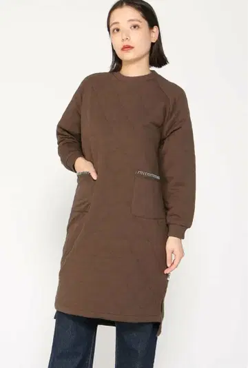 짐 마스터 웨이브 퀼트 원피스 브라운 F 프리 사이즈 새상품