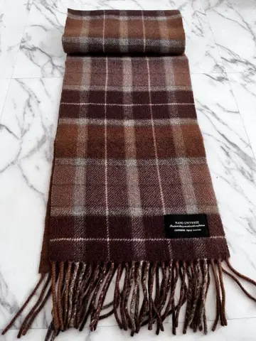 미사용 새상품 나노 유니버스 캐시미어 100% 머플러 체크