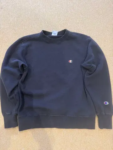 Champion 블랙 크루넥 맨투맨 L