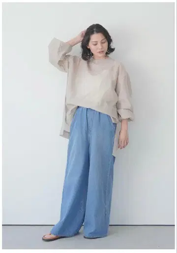 meri 미일리 릴랙스 와이드 데님 팬츠