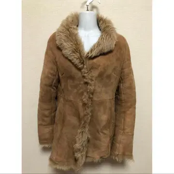 무스탕 코트 베이지 퍼 안감 부착 오더 코트