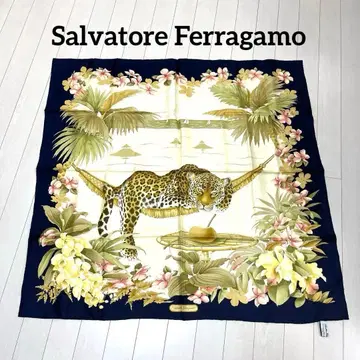 [새상품급] 살바토레 페라가모 실크 스카프 87 88cm 네이비