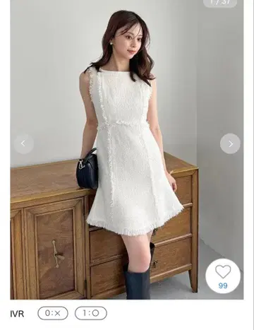 SNIDEL 트위드 미니 원피스 미사용 새상품 택 포함