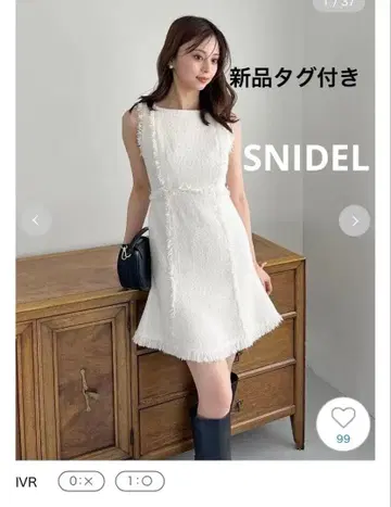 SNIDEL 트위드 미니 원피스 미사용 새상품 택 포함