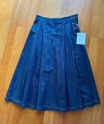 매킨토시 필로소피 데님 스커트 38 사이즈 인디고 블루