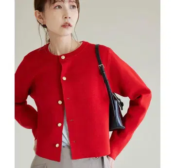 ROPE' PICNIC 밀라노 리브 골드 버튼 니트 가디건