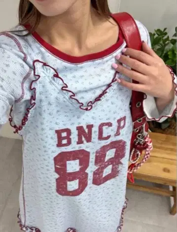 CIAOPANIC 롱 T셔츠 포함 플라워 와플 튜닉 원피스