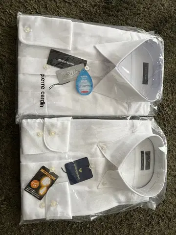 pierre cardin 마리오 발렌티노 화이트 긴팔 와이셔츠 2장 세트