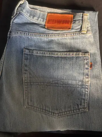 EDWIN 데미지 데님 33x34 라이트 블루