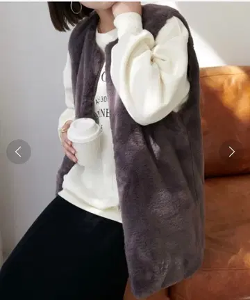 Discoat 퍼 베스트 그레이