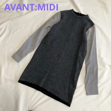새상품급 AVANT:MIDI 니트 튜닉 그레이 울 스웨터 겨울